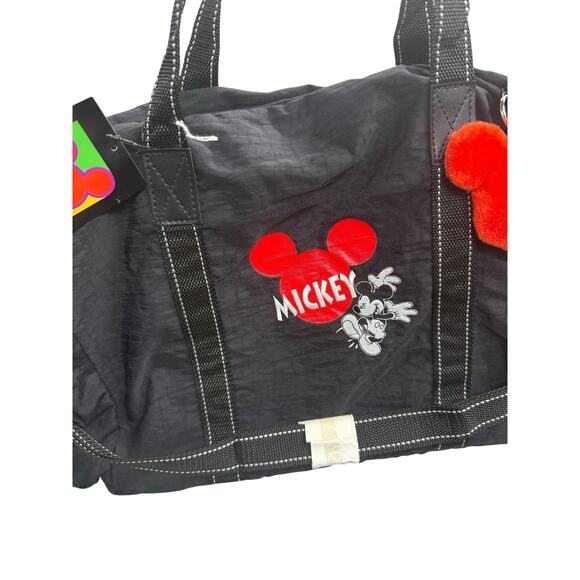 Disney Mickey Mouse Unlimited Vintage 90s Black Duffle Bag Plush Keychain NEW - Picture 7 of 11